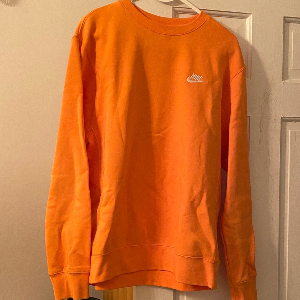 Nike Men's Bright Orange Crewneck Sweater